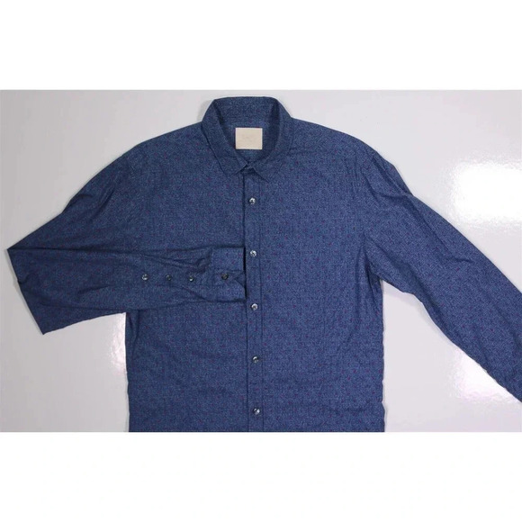 Capri Blue Polka Dot Slim Fit Button-Up Dress Casual Small - Picture 3 of 7